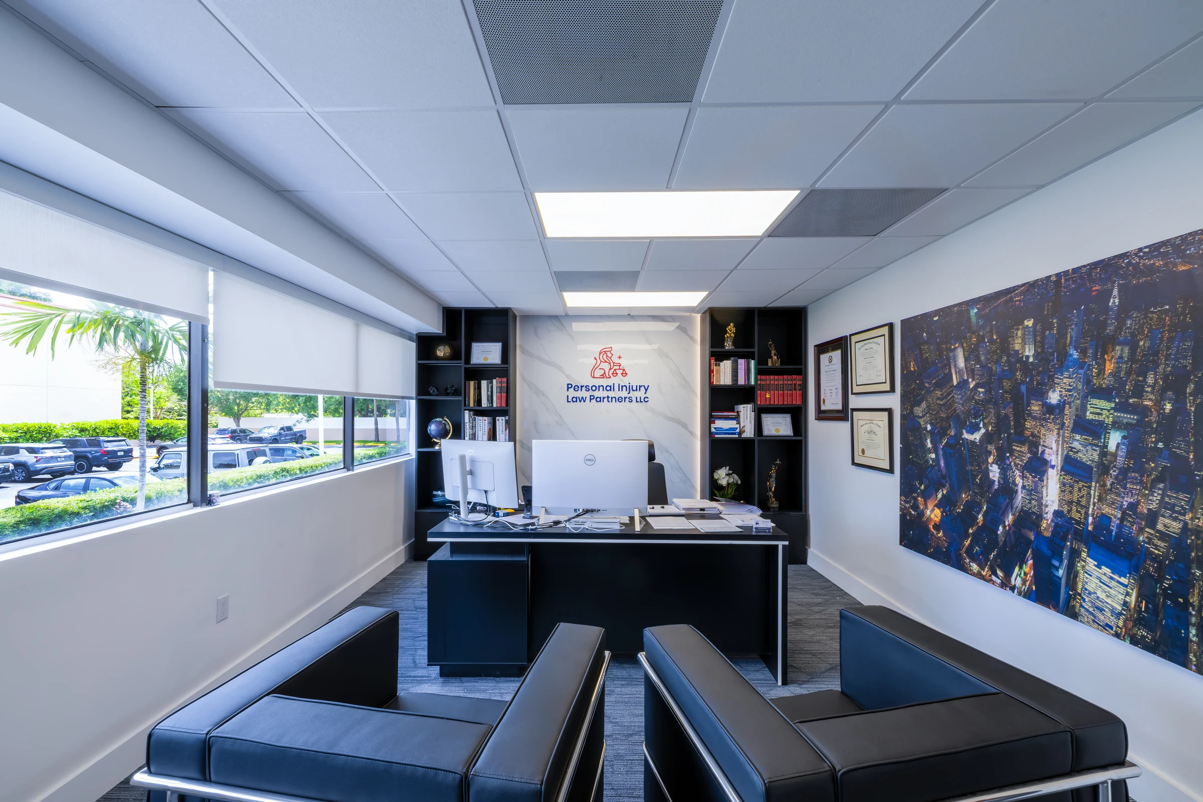 Personal Injury Law Partners — library and desk detail